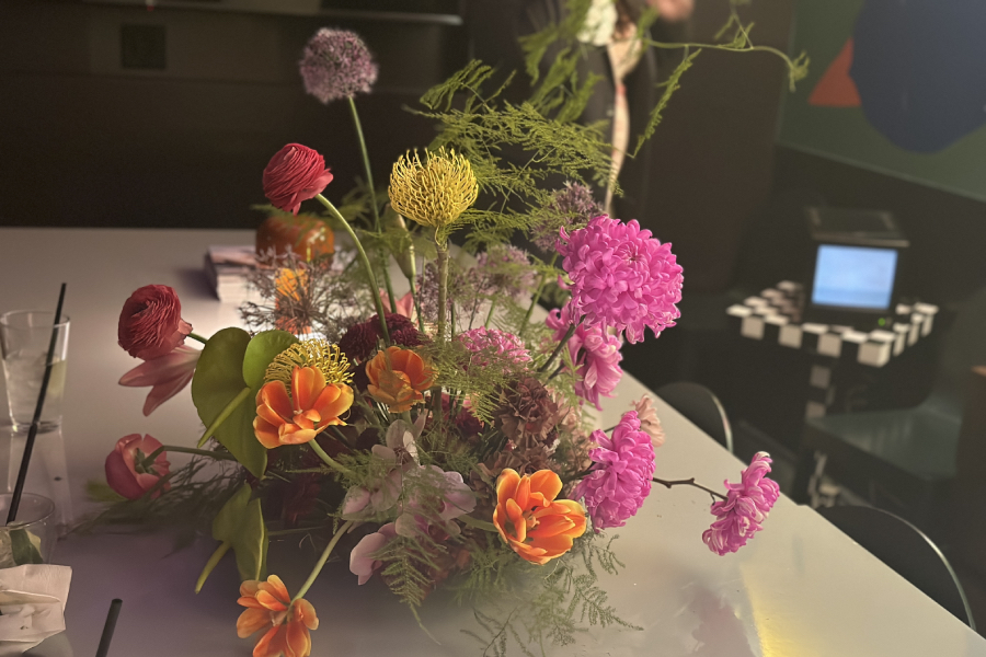 A bouquet of colourful flowers demonstrated the event’s floral theme.